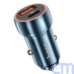 HOCO car charger Type C + USB QC3.0 Power Delivery 20W Z46A sapphire blue 1