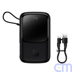 Power Bank BASEUS QPow - 10 000mAh LCD Quick Charge PD 20W with cable to Lightning 8-pin black PPQD020001 5