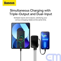 Power Bank BASEUS QPow - 10 000mAh LCD Quick Charge PD 20W with cable to Lightning 8-pin black PPQD020001 14