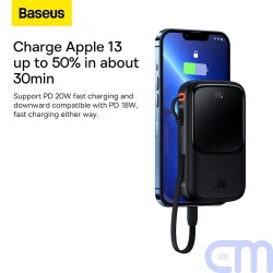 Power Bank BASEUS QPow - 10 000mAh LCD Quick Charge PD 20W with cable to Lightning 8-pin black PPQD020001 15