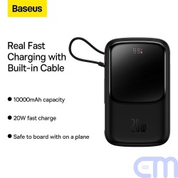Power Bank BASEUS QPow - 10 000mAh LCD Quick Charge PD 20W with cable to Lightning 8-pin black PPQD020001 17
