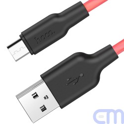 HOCO Plus Silicone charging data cable for Micro X21 1 meter black&red 2