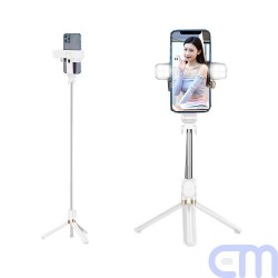 Selfie stick LED  tripod + remote control white SSTR-20 5