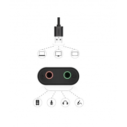 USB audio adapteris Ugreen 3,5 mm mini jack 15cm, juodas 3