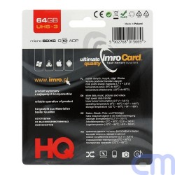 Memory Card Imro microSD 64GB with adapter / Class 10 UHS 3 2