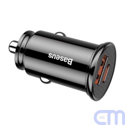 BASEUS Circular  Plastic A+C 30W PPS Car Charger(Power Delivery3.0 QC4.0+ SCP) Black CCALL-YS01 1