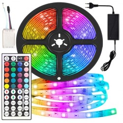 LED RGB 5M juosta įvairių spalvų su  pultu 1
