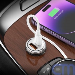 HOCO car charger 2 x USB QC3.0 18W + Type C PD 45W cable Type C for Iphone Lightning 8-pin Handy NZ10 silver 7