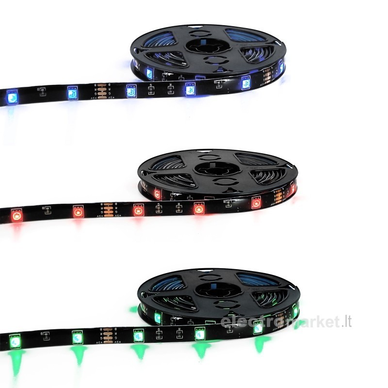 LED juosta įvairių spalvų su valdymo pultu 3M