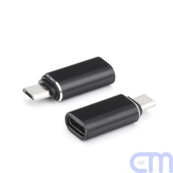 Adapter charger Type C to Micro USB black 1