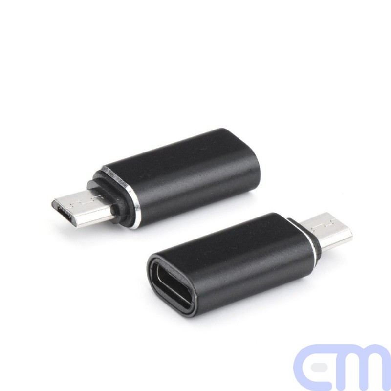 Adapter charger Type C to Micro USB black