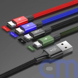 Baseus Cable Fast 4-in-1 For Lightning + Type-C(2) + Micro 3.5A 1.2m Black (CA1T4-B01) 3