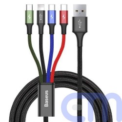 Baseus Cable Fast 4-in-1 For Lightning + Type-C(2) + Micro 3.5A 1.2m Black (CA1T4-B01) 9