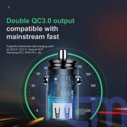 Baseus Car Charger Circular Plastic A+A Dual Quick Charge 3.0 30W Black (CCALL-YD01) 3