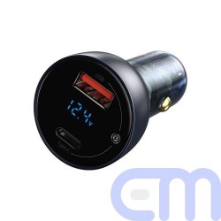 Baseus Car Charger Particular Digital Display C+U, PD 3.0 QC 4.0+, SCP, PPS, 5A, 65W Dark Gray (CCKX-C0G) 5