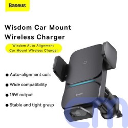 Baseus Car Mount Wireless Charger Wisdom Auto Alignment Air Outlet base QI 15W Black (CGZX000001) 11