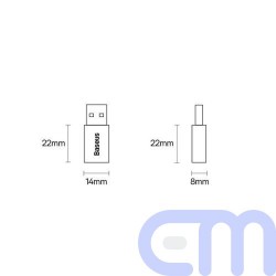 Baseus Converter Ingenuity Series Mini OTG Adaptor USB-A 3.1 Male to Type-C Female Blue (ZJJQ000103) 10