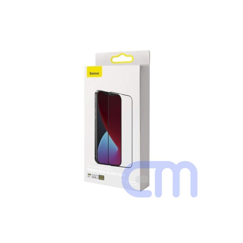 Baseus iPhone 12 mini 0.25 mm Full-screen full-glass Tempered Glass (2pcs) Black (SGAPIPH54N-KC01)