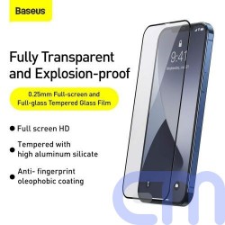 Baseus iPhone 12 mini 0.25 mm Full-screen full-glass Tempered Glass (2pcs) Black (SGAPIPH54N-KC01) 3