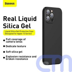 Baseus iPhone 13 Pro Max case Liquid Silica Gel Protective Black (ARYT000201) 3
