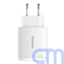 Baseus Travel Charger Compact Quick Charger U+U+C PD3.0, QC 3.0 30W EU White (CCXJ-E02) 3