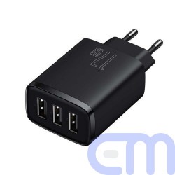 Baseus Travel Charger Compact wall Charger U+U+U, 17W EU black (CCXJ020101) 5