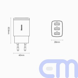 Baseus Travel Charger Compact wall Charger U+U+U, 17W EU black (CCXJ020101) 14