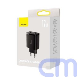 Baseus Travel Charger Compact wall Charger U+U+U, 17W EU black (CCXJ020101) 19