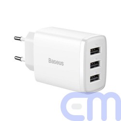 Baseus Travel Charger Compact wall Charger U+U+U, 17W EU White (CCXJ020102) 3