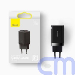 Baseus Travel Charger Super Si Pro mini Fast Charger, C+U, PD 3.0, QC 3.0 30W EU Black (CCSUPP-E01) 2