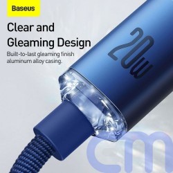 Baseus Type-C - Lightning cable, Crystal Shine Series Fast Charging Data Cable 20W 1.2m Blue (CAJY000203) 12