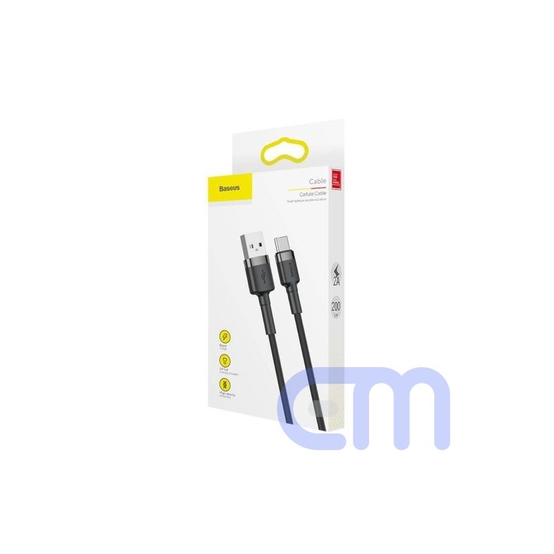 Baseus Type-C Cafule cable 2A, 3m Gray/Black (CATKLF-UG1)