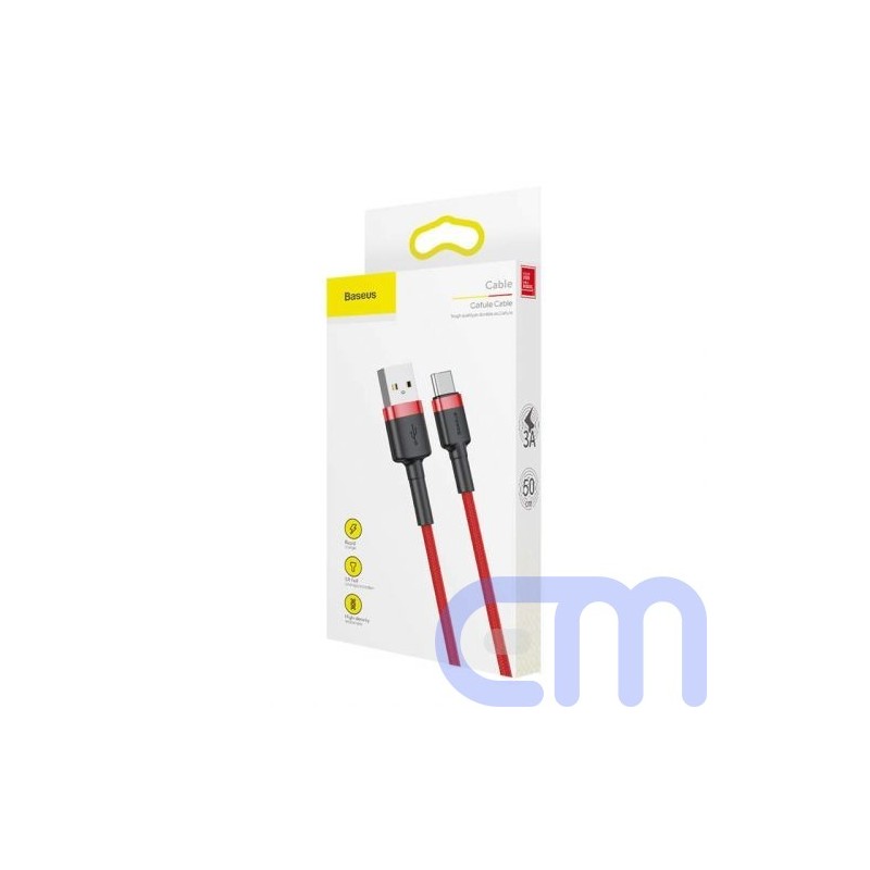 Baseus Type-C Cafule Cable 3A 0.5m Red + Red (CATKLF-A09)