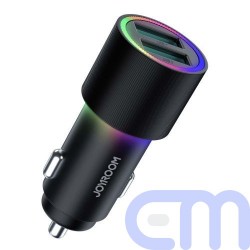 Joyroom Car Charger U+U, 24W, LED Light, Black (JR-CL10) 2