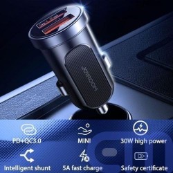 Joyroom Car Charger U+U, QC 3.0, AFC, Power Delivery, 30W, Black (C-A09) 4