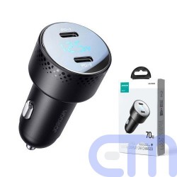 Joyroom Car Charger with Digital Display, U+C, QC 3.0, PD, 70W, Black (JR-CCD02) 5