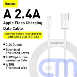 Baseus Lightning Superior Series cable, Fast Charging, Data 2.4A, 2m White (CALYS-C02) 4