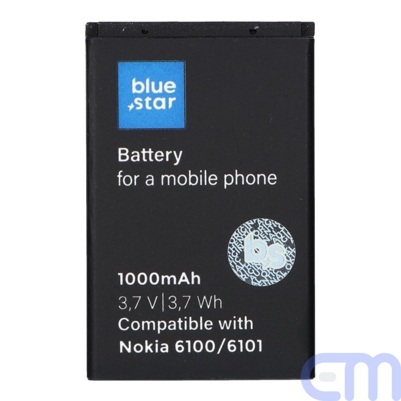 Akumuliatorius, skirtas Nokia 6101/6100/6300 1000 mAh Li-Ion Blue Star PREMIUM
