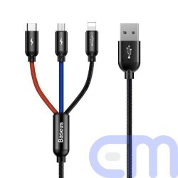 Baseus Cable Three Primary Colors Light/Type-C/Micro Nylon Braid 3.5A 1.2m Black (CAMLT-BSY01) 2
