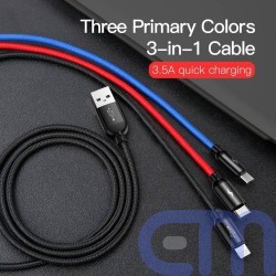 Baseus Cable Three Primary Colors Light/Type-C/Micro Nylon Braid 3.5A 1.2m Black (CAMLT-BSY01) 5