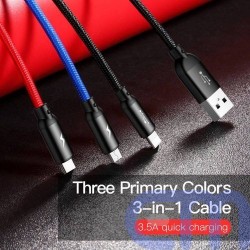 Baseus Cable Three Primary Colors Light/Type-C/Micro Nylon Braid 3.5A 1.2m Black (CAMLT-BSY01) 6