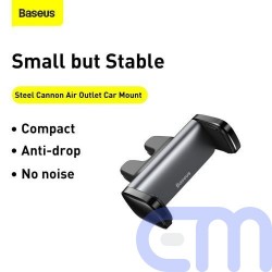 Baseus Car Mount Steel Cannon Air Outlet 360 degree rotation, Horizontal / Vertical Aluminum+ABS Black (SUGP-01) 10