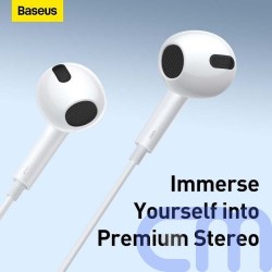Baseus Earphone Encok H17 in-ear wired earphone with 3.5mm jack wired headphones White (NGCR020002) 13