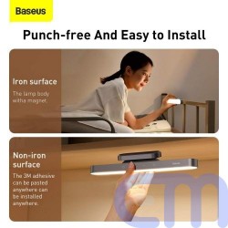 Baseus Home Magnetic Stepless Dimming Charging Desk Lamp 100LM, 4000K, 1800 mAh 4.5W Gray (DGXC-C0G) 11