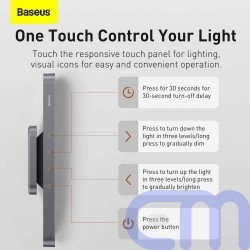 Baseus Home Magnetic Stepless Dimming Charging Desk Lamp 100LM, 4000K, 1800 mAh 4.5W Gray (DGXC-C0G) 14