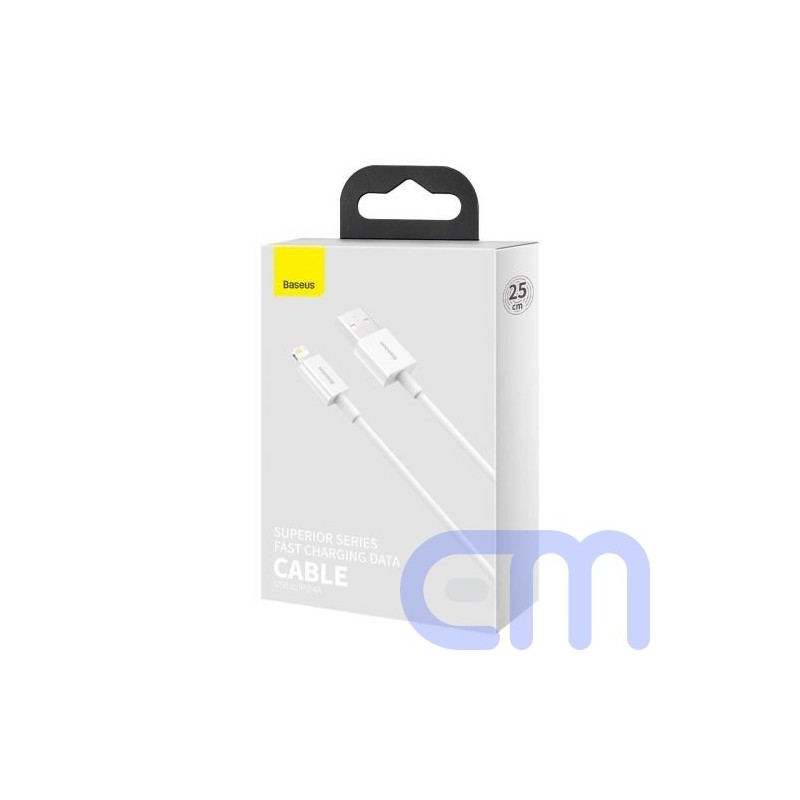 Baseus Lightning Superior Series cable, Fast Charging, Data 2.4A, 0.25m White (CALYS-02)