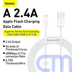 Baseus Lightning Superior Series cable, Fast Charging, Data 2.4A, 0.25m White (CALYS-02) 4