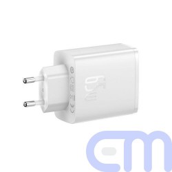 Baseus Travel Charger Cube Pro GaN Quick Charger C+C+U, 65W, White EU (P10152301213-00) 3