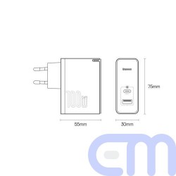 Baseus Travel Charger GaN5 Pro Quick wall charger C+U, PD3.0, QC4.0 +, AFC, 100W EU Black (CCGP090201) 15