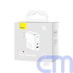 Baseus Travel Charger GaN5 Pro Quick wall charger C+U, PD3.0, QC4.0 +, AFC, 100W EU White (CCGP090202) 25